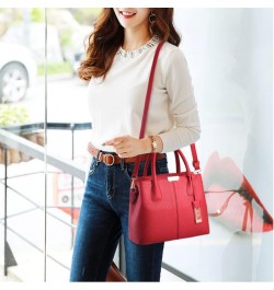 Women's Large Capacity Fashion Simple Top Handle Bags Handbags Purses Office Work Shoulder Bag Satchel For Ladies Wine Red $1...