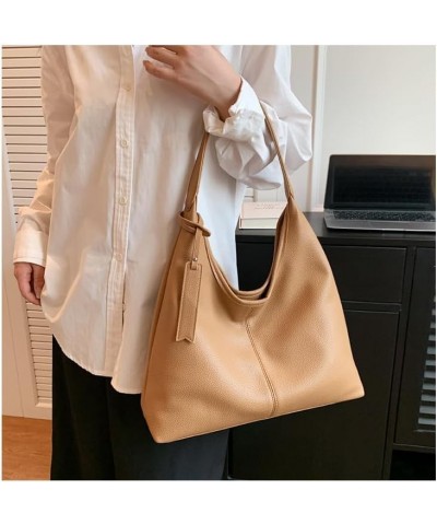 Large Capacity Bag for Women Shoulder Bag Tote Bag Shopping Bag Solid Color Daily Life Khaki $10.48 Totes