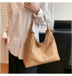 Large Capacity Bag for Women Shoulder Bag Tote Bag Shopping Bag Solid Color Daily Life Khaki $10.48 Totes