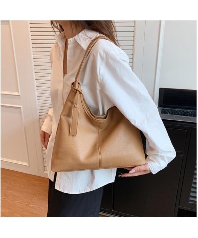 Large Capacity Bag for Women Shoulder Bag Tote Bag Shopping Bag Solid Color Daily Life Khaki $10.48 Totes