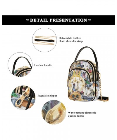 Cute Dogs Multi Pockets Crossbody Bags for Women Zip Cell Phone Purse Wallet Bag with Detachable Shoulder Strap Wallet Purses...