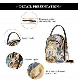 Cute Dogs Multi Pockets Crossbody Bags for Women Zip Cell Phone Purse Wallet Bag with Detachable Shoulder Strap Wallet Purses...