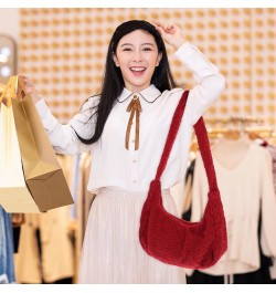 Casual Purses and Handbags Adorable Handbag Plush Womens Bags Fashion Handbag Winter Handbag Korean Red $9.65 Handbags