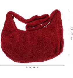 Casual Purses and Handbags Adorable Handbag Plush Womens Bags Fashion Handbag Winter Handbag Korean Red $9.65 Handbags