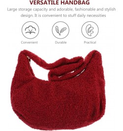 Casual Purses and Handbags Adorable Handbag Plush Womens Bags Fashion Handbag Winter Handbag Korean Red $9.65 Handbags