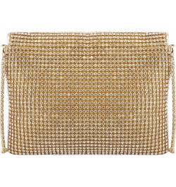 Bling Crystal Rhinestone Crossbody Bag Diamond Evening Clutch Envelope Handbag Cell Phone Purse for Party Prom Gold - Rhinest...