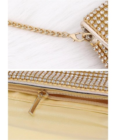 Bling Crystal Rhinestone Crossbody Bag Diamond Evening Clutch Envelope Handbag Cell Phone Purse for Party Prom Gold - Rhinest...