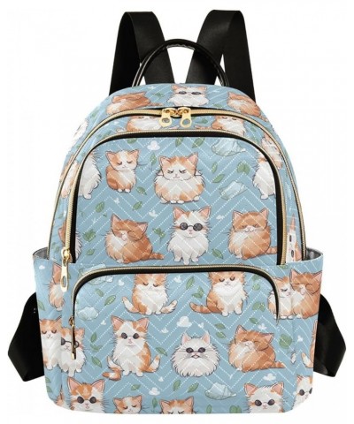 Cute Cat Backpack for Women Fashion Shoulder Bags Small Casual Daypack Travel Bag S 202a2809 S(10.23"x5.11"x12.59") 202a2809 ...