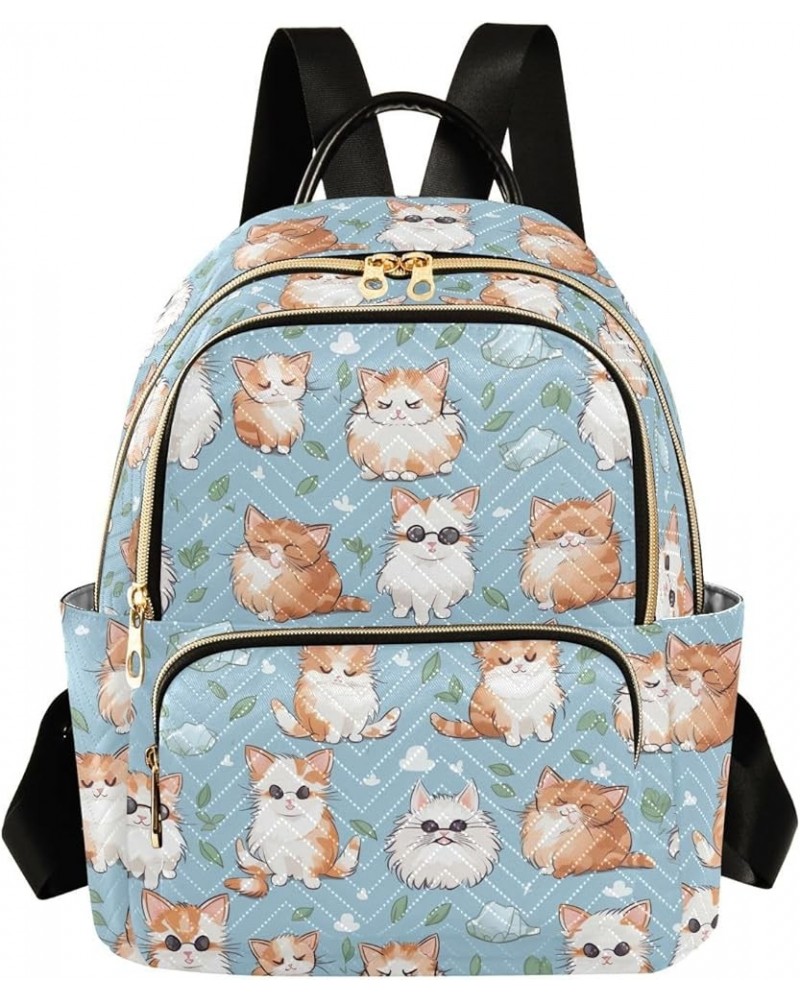 Cute Cat Backpack for Women Fashion Shoulder Bags Small Casual Daypack Travel Bag S 202a2809 S(10.23"x5.11"x12.59") 202a2809 ...