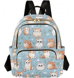 Cute Cat Backpack for Women Fashion Shoulder Bags Small Casual Daypack Travel Bag S 202a2809 S(10.23"x5.11"x12.59") 202a2809 ...