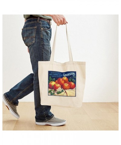 Poison Apple Tote Bag Natural Canvas Tote Bag, Cloth Shopping Bag Sebastopol Gravensteins Apple Vintage Label Tote $9.27 Trav...