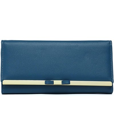 Womens Wallets PU Leather Clutch Long Wallet for Women Card Holder Phone Organizer Ladies Travel Purse (Purple) Blue $28.49 T...