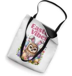 Bunny Owl Colorful Easter Vibes Egg Hunting Spring Flowers Tote Bag $10.80 Totes