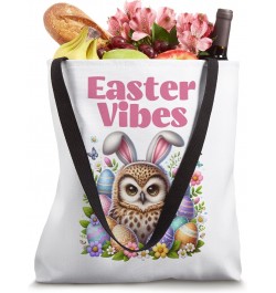 Bunny Owl Colorful Easter Vibes Egg Hunting Spring Flowers Tote Bag $10.80 Totes