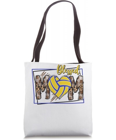 Man - Woman Blessed mom Leopard volleyball Mother's Day Tote Bag $12.54 Totes