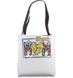 Man - Woman Blessed mom Leopard volleyball Mother's Day Tote Bag $12.54 Totes