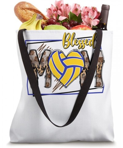 Man - Woman Blessed mom Leopard volleyball Mother's Day Tote Bag $12.54 Totes