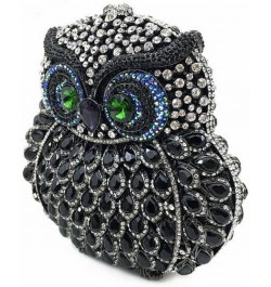 Cute Owl Clutch Women Crystal Evening Bags Luxury Handbag Rhinestone Wedding Party Purse Fuchsia Black 2 $60.65 Evening Bags