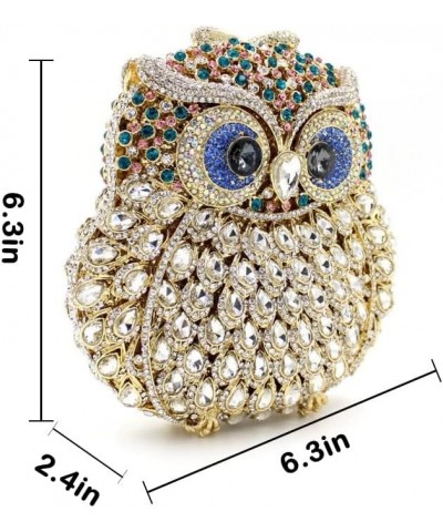 Cute Owl Clutch Women Crystal Evening Bags Luxury Handbag Rhinestone Wedding Party Purse Fuchsia Black 2 $60.65 Evening Bags