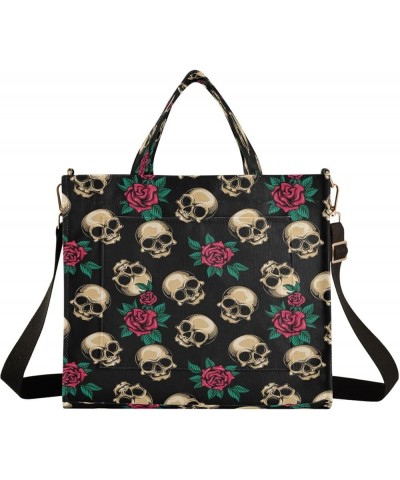 Corduroy Tote Bag for Women, Funny Skulls Tote Bag Crossbody Hobo Handbag Shoulder Bag for Work Travel Goth 854 $16.19 Totes