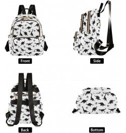 Cute Dinosaurs Black White Backpack Purse for Women Fashion Small Mini Backpack Daypacks Purse Back Pack HandBag Lady Gifts,S...