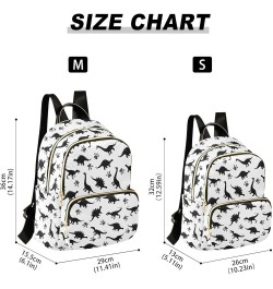 Cute Dinosaurs Black White Backpack Purse for Women Fashion Small Mini Backpack Daypacks Purse Back Pack HandBag Lady Gifts,S...