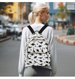 Cute Dinosaurs Black White Backpack Purse for Women Fashion Small Mini Backpack Daypacks Purse Back Pack HandBag Lady Gifts,S...