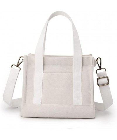 Mini Tote Bag for Women Canvas Crossbody Purse Beige(canvas) $10.91 Totes