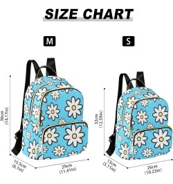 Travel Backpack Purse for Women Fashion Anti-theft Work Casual Cute White Daisy Blue Daypack Shoulder Bag Medium Size Medium ...