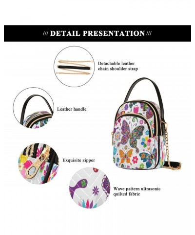 Beautiful Blossom Butterfly Crossbody Bag Small Shoulder Handbags Leather Purse for Women $14.03 Crossbody Bags