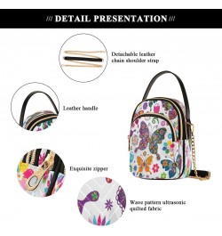 Beautiful Blossom Butterfly Crossbody Bag Small Shoulder Handbags Leather Purse for Women $14.03 Crossbody Bags