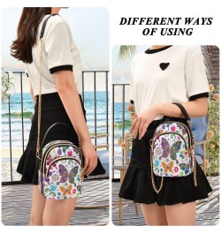 Beautiful Blossom Butterfly Crossbody Bag Small Shoulder Handbags Leather Purse for Women $14.03 Crossbody Bags