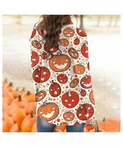 Long Sleeve Cardigan for Women Halloween Print 2024 Trendy Open Front Cardigans with Pockets Casual Loose Outwears 1-ginger $...