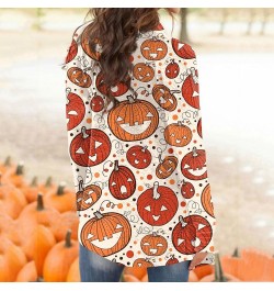 Long Sleeve Cardigan for Women Halloween Print 2024 Trendy Open Front Cardigans with Pockets Casual Loose Outwears 1-ginger $...