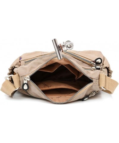 Handbag Shoulder Nylon Elegant Shopping Waterproof Bag Women Daily Messenger Bags Business Satchel Women Beige $9.88 Satchels