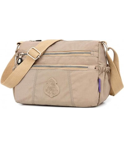 Handbag Shoulder Nylon Elegant Shopping Waterproof Bag Women Daily Messenger Bags Business Satchel Women Beige $9.88 Satchels