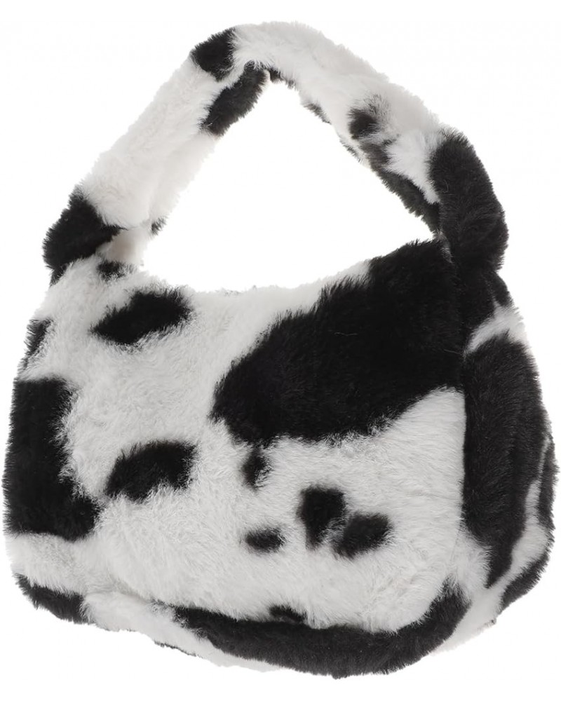 1pc Plush Shoulder Bag Shoulder Purses for Women Crossbody Women's Purses Adorable Lady Bag Cow Pattern Black $8.53 Shoulder ...