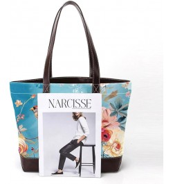 Tote Bag, Large Tote Bag, Women's Tote Handbags, Retro Art Bird Floral Flower, Womens Tote Bag Design 2452 $26.87 Totes