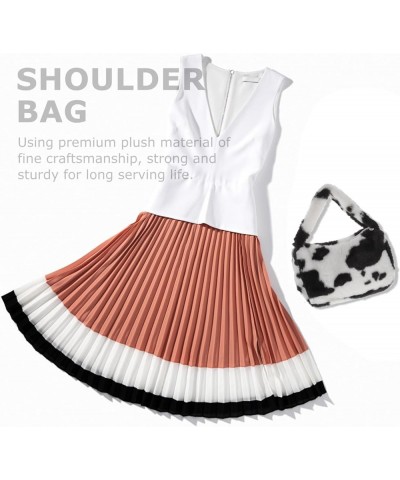 1pc Plush Shoulder Bag Shoulder Purses for Women Crossbody Women's Purses Adorable Lady Bag Cow Pattern Black $8.53 Shoulder ...