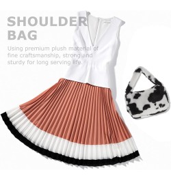 1pc Plush Shoulder Bag Shoulder Purses for Women Crossbody Women's Purses Adorable Lady Bag Cow Pattern Black $8.53 Shoulder ...