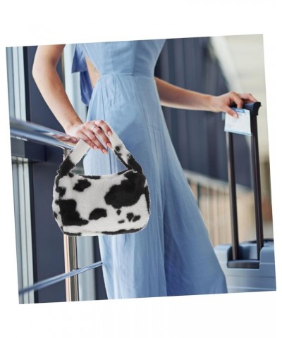 1pc Plush Shoulder Bag Shoulder Purses for Women Crossbody Women's Purses Adorable Lady Bag Cow Pattern Black $8.53 Shoulder ...