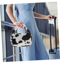 1pc Plush Shoulder Bag Shoulder Purses for Women Crossbody Women's Purses Adorable Lady Bag Cow Pattern Black $8.53 Shoulder ...