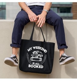 My Weekend Is All Booked Canvas Tote Bag - Book Aesthetic Stuff - Book Themed Gift Ideas Navy $14.56 Totes