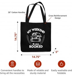 My Weekend Is All Booked Canvas Tote Bag - Book Aesthetic Stuff - Book Themed Gift Ideas Navy $14.56 Totes