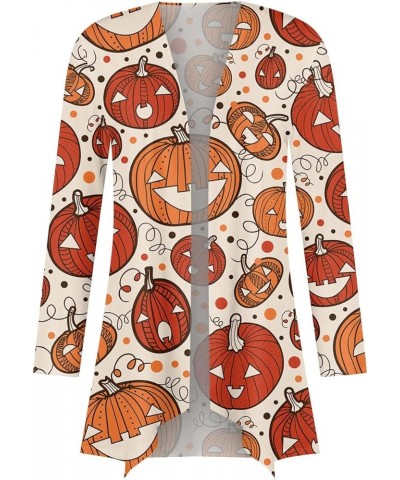 Long Sleeve Cardigan for Women Halloween Print 2024 Trendy Open Front Cardigans with Pockets Casual Loose Outwears 1-ginger $...