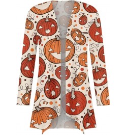 Long Sleeve Cardigan for Women Halloween Print 2024 Trendy Open Front Cardigans with Pockets Casual Loose Outwears 1-ginger $...