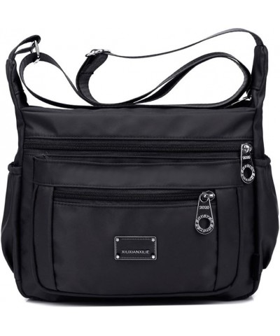 Nylon Crossbody Bags for Women with Pockets Waterproof Lightweight Shoulder Bag Black $20.49 Totes