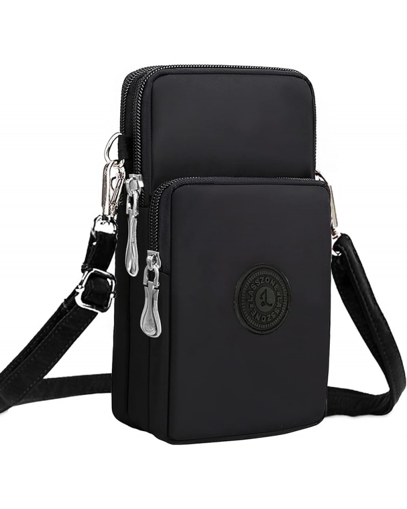 Women Crossbody Bags Zipper Waterproof Nylon Wallet Cellphone Purse Ladies Shoulder Bag Wristlet Handbag Style 1: Black $7.79...