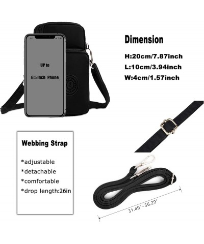 Women Crossbody Bags Zipper Waterproof Nylon Wallet Cellphone Purse Ladies Shoulder Bag Wristlet Handbag Style 1: Black $7.79...