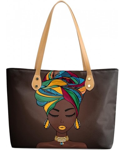 Tote Bags African American Handbags For Black Women Fashion Shoulder Bags Beach Work Travel Gift Bag Black Girl-1 $18.55 Totes